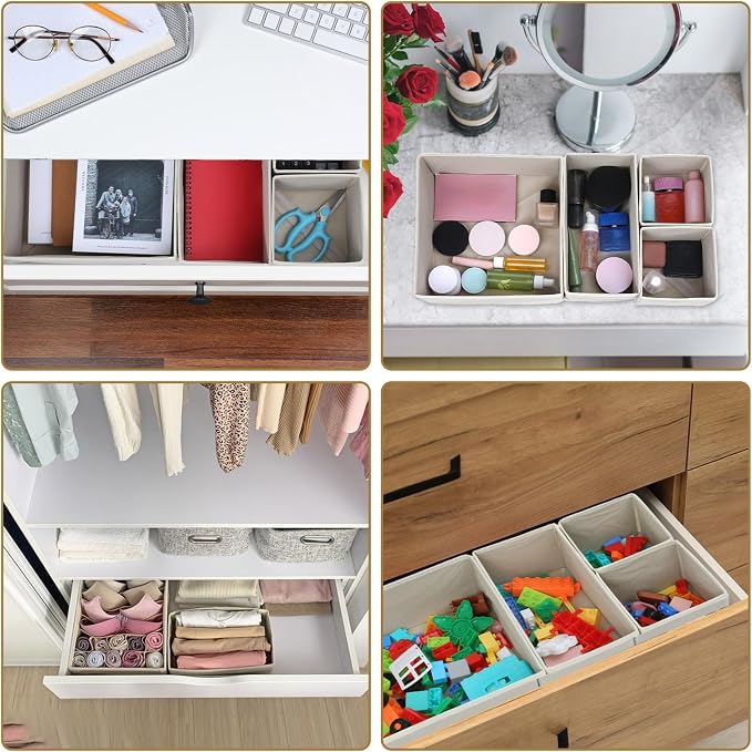 SHENLIU 12 Pack Foldable Cloth Storage Box, Drawer Organizer Clothes, Underwear - Image 5