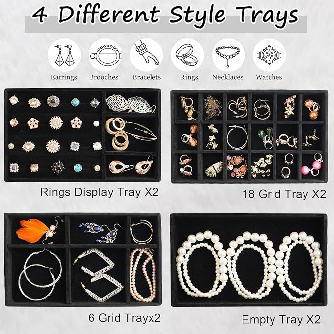 Jewelry Organizer Tray Set Of 8 Jewelry Trays - Image 3