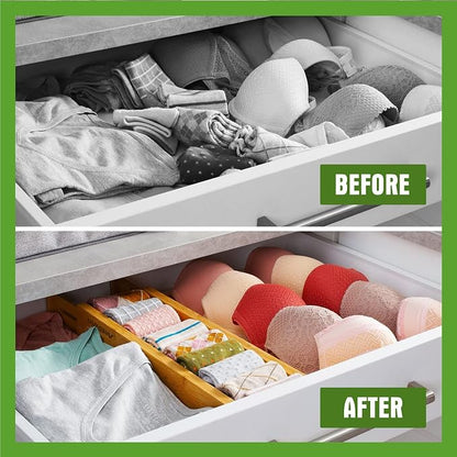 ANTOWIN Bamboo Drawer Dividers, Expandable Drawer Separators Splitter, 17-22 - Image 5