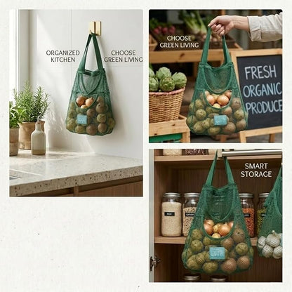 Durable Hanging Mesh Bags for Fruit & Vegetables. Reusable, Breathable Storage - Image 5