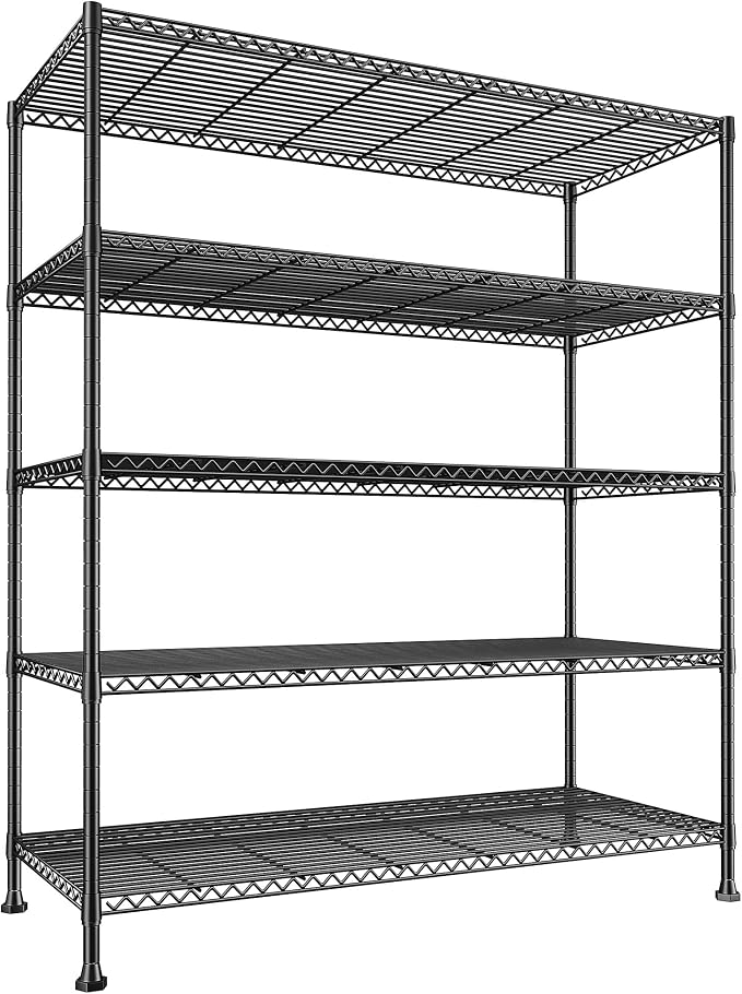 REIBII 45.8“W Storage Shelves Metal Shelving, 5-Tier Wire Shelving, Sturdy by REIBII