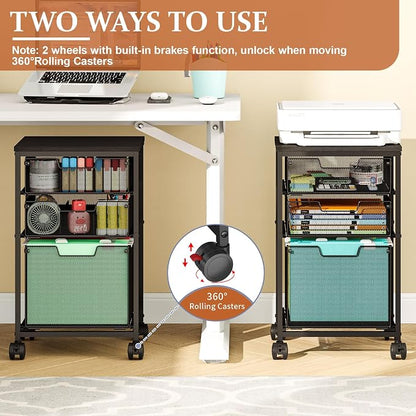 Sbanmao Rolling File Cart with 3 Drawers, File Cabinet with DIY Divider - Image 5