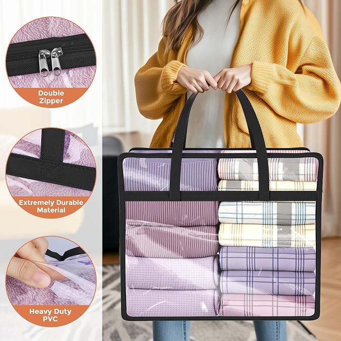 Budding Joy 6 Pack Clear Zippered Storage Bags - Image 3
