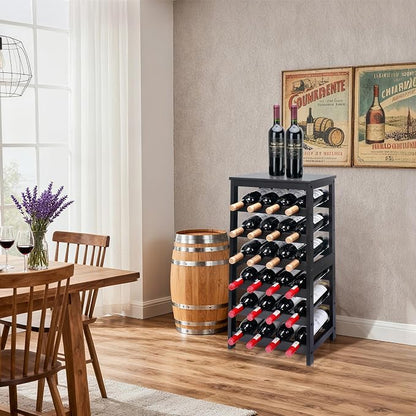 Wine Rack Free Standing Floor, 6-Tier 24 Bottles Display Wine Storage Shelves - Image 7