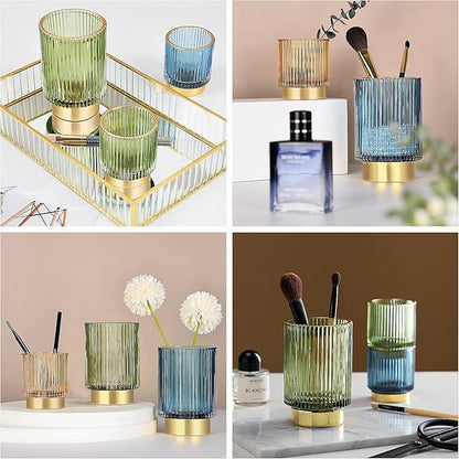 DASITON Makeup Brush holder Organizer, Crystal Cosmetic Makeup Brush Glass - Image 4