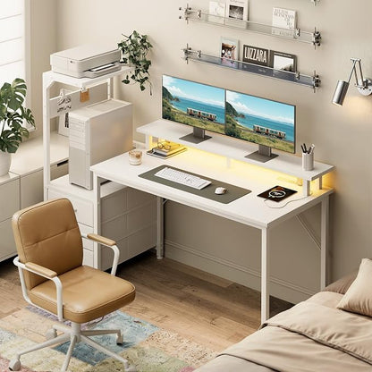 AODK 59 Inch Gaming Desk with USB Charging Ports & LED Light- Reversible - Image 2