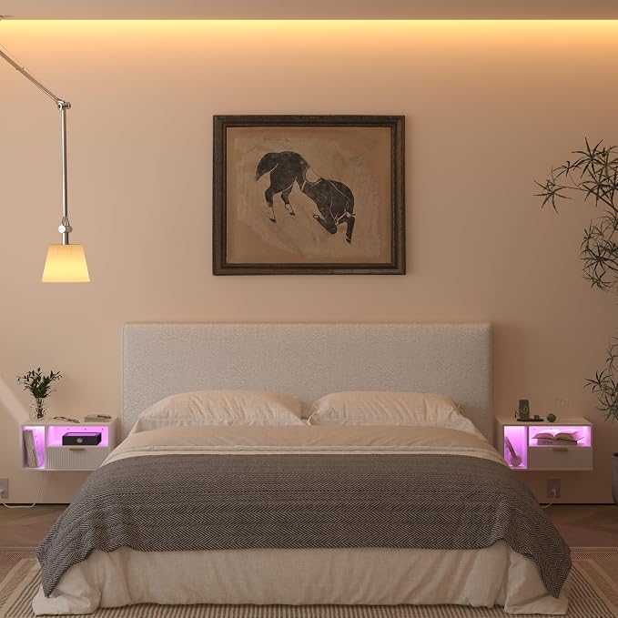 Veegle White Floating Nightstand - Image 4