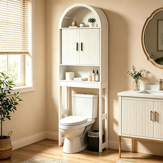 Arched Over The Toilet Storage Cabinet, Freestanding Bathroom Organizer | by SHIYISHOPPIN