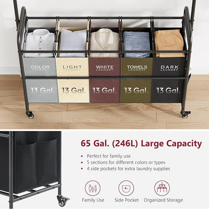 Tajsoon Laundry Sorter Cart - Image 4