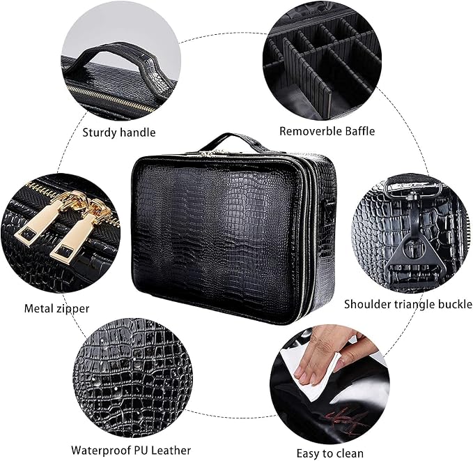 JOURMON Travel Makeup Train Case, Large Capacity Cosmetic Bags - Image 6