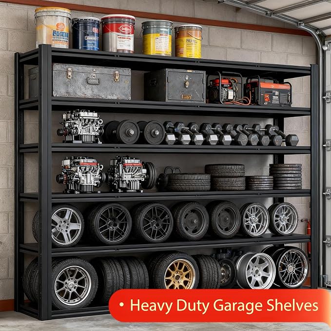 Heavy Duty Storage Shelves Unit, Adjustable Metal Garage Shelving, 4200LBS - Image 8