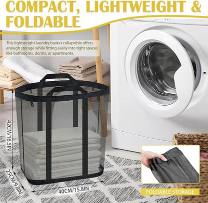 Mesh Laundry Basket, Hanging Laundry Hamper - Image 2