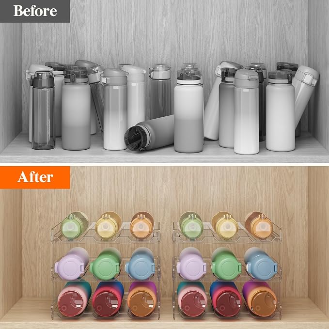 Lifewit 3 Tier Stackable Water Bottle Organizer - Image 2