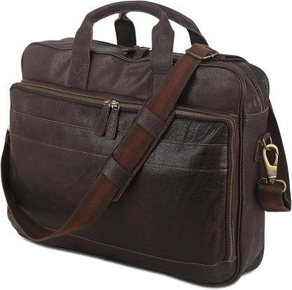 Leather briefcase 18 Inch Laptop Messenger Bags - Image 6