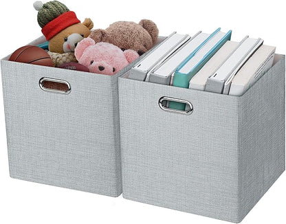 Thicker Fabric Storage Cubes 13 inch Collapsible Storage Bins by Posprica