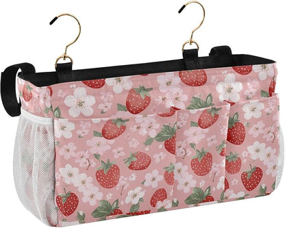 Pink Blossoms and Strawberries Bedside Caddy - Image 2