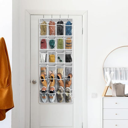 Simple Houseware 24 Pockets Large Clear Pockets Over The Door Hanging Shoe - Image 8