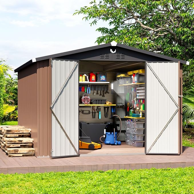 Metal Storage Shed 10x12, Outdoor Storage Building, Large Backyard Sheds by Sannwsg