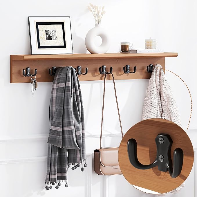 PETKABOO 39.4" Shoe Bench with Coat Rack Hidden Drawer and Side Holder - Image 4