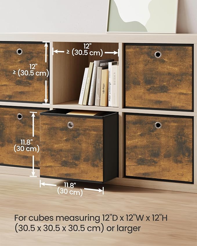 SONGMICS Storage Cubes, Foldable Fabric Storage Bins, 11.8 x 11.8 x 11.8 Inches - Image 4
