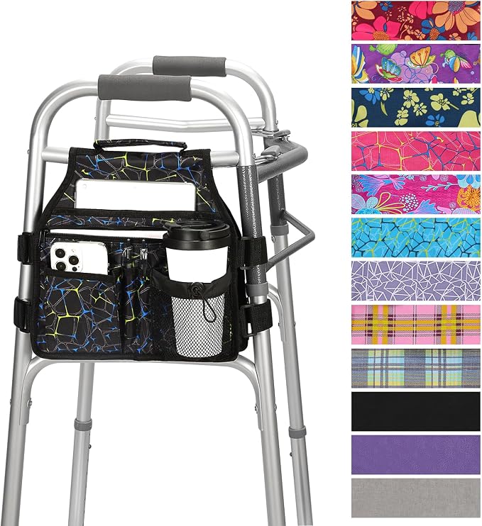 supregear Side Walker Bag, Walker Accessories Bag w/Cup Holder, Folding Walker by SupreGear