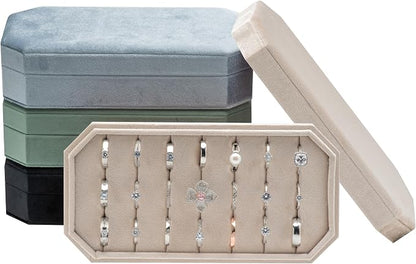 Velvet Ring Organizer Display Tray Jewelry Box Earring Holder Case - Image 7
