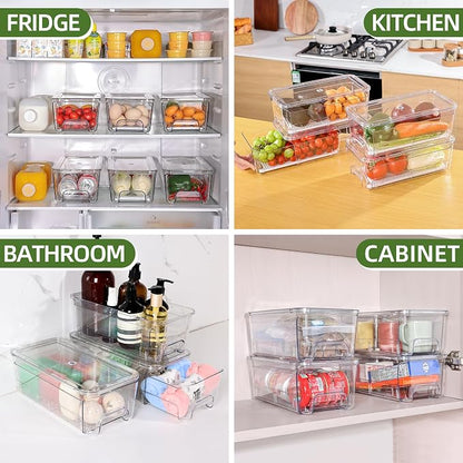 Large Fridge Organizer Drawers, 4 Pack Stackable Fruit and Vegetable Storage - Image 7