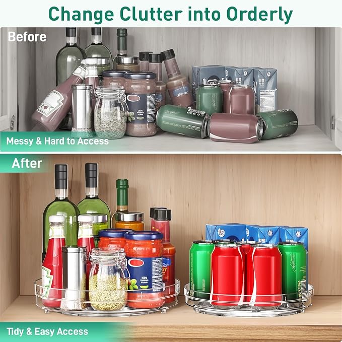 Optish 2 Pack Lazy Susan Organizer, 10.7" Lazy Susan Turntable - Image 7