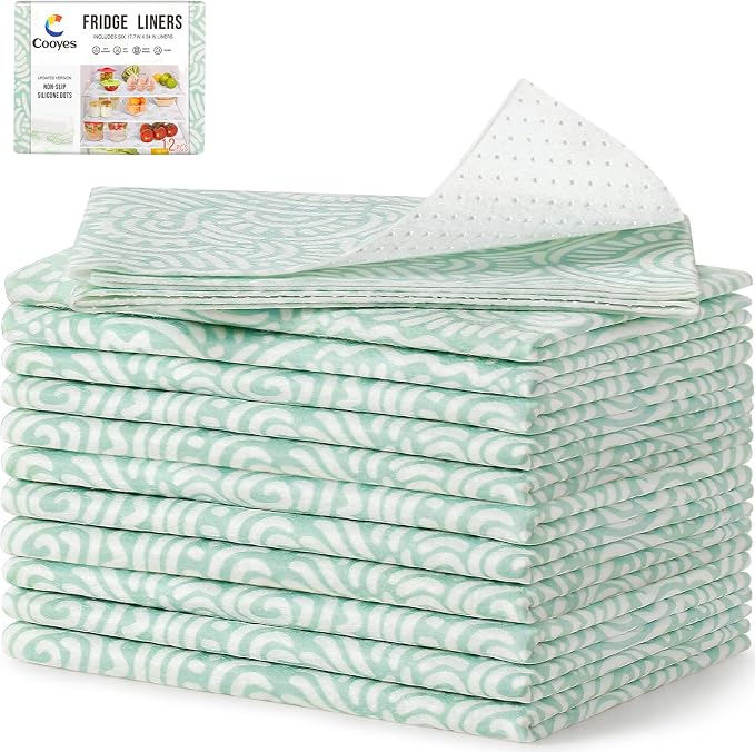 Cooyes 12 Pack Refrigerator Shelf Liners by Cooyes
