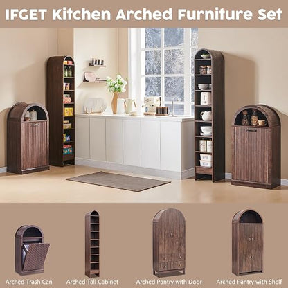 Arch Tilt-Out Trash Can Cabinet, Fluted Kitchen Trash Can 10 Gallon - Image 7