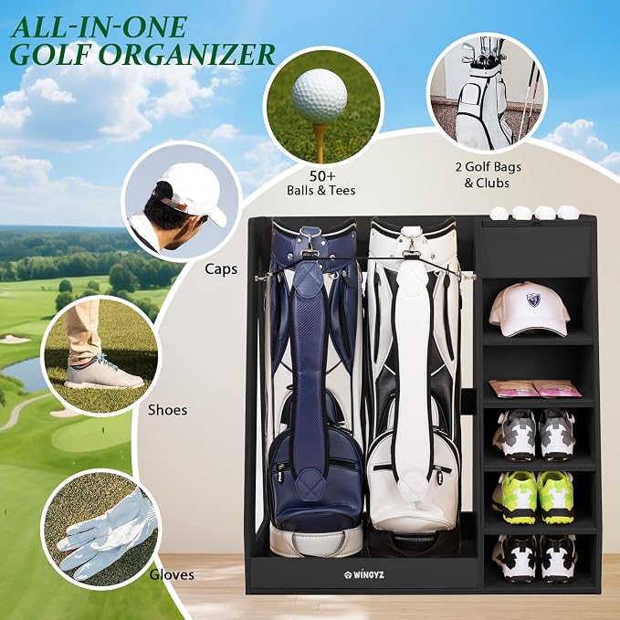 wingyz Wooden Golf Storage Organizer - Image 3