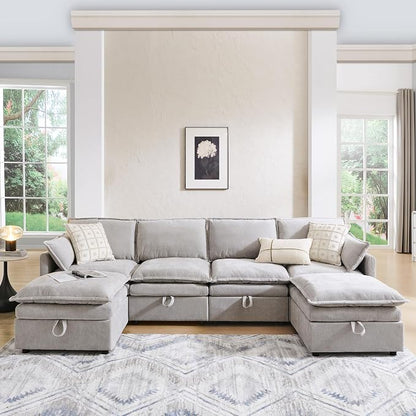 116.54" Sectional Couches for Living Room, Cloud Couch Sectional - Image 4