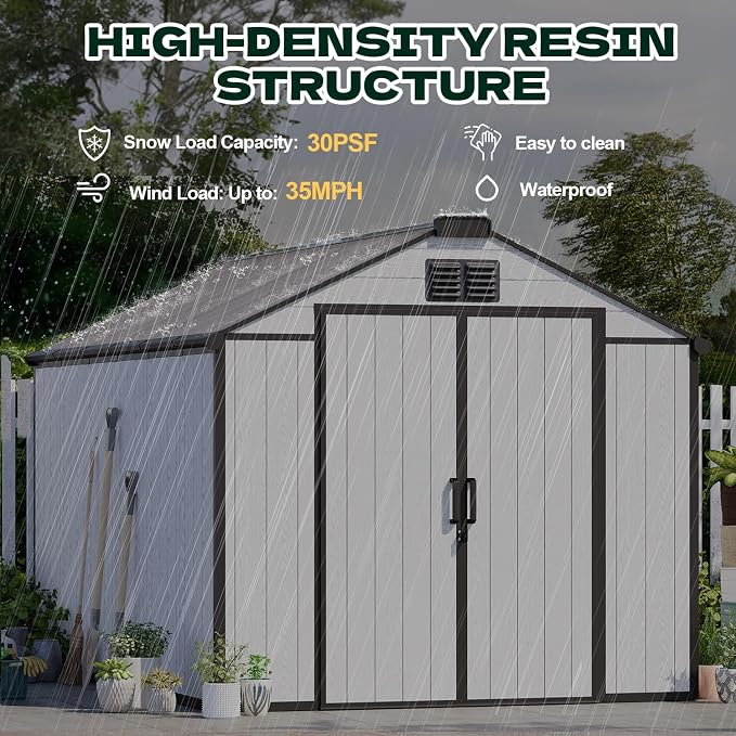 8 x 10 FT Plastic Outdoor Storage Shed - Image 7