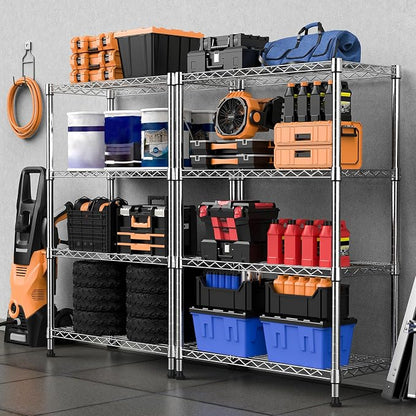 1000 lbs Storage Shelving Steel Heavy Duty 4-Tier Utility Shelving Unit Steel - Image 7
