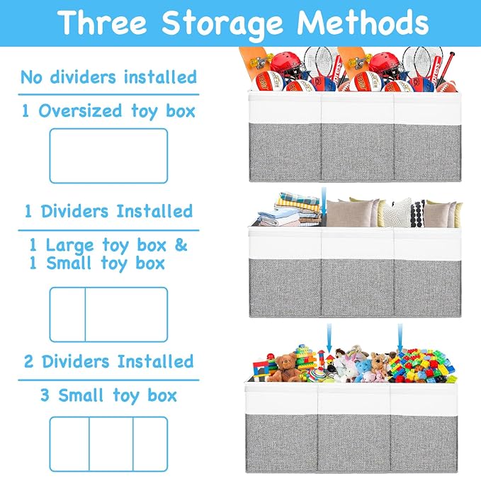 Large Toy Box Chest, Toy Storage Organizer, Storage Bins - Image 6