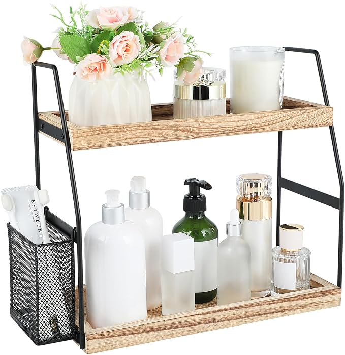 Bathroom Counter Organizer, 2-Tier Standing Storage Shelf by Uneviesyka
