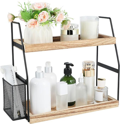 Bathroom Counter Organizer, 2-Tier Standing Storage Shelf by Uneviesyka