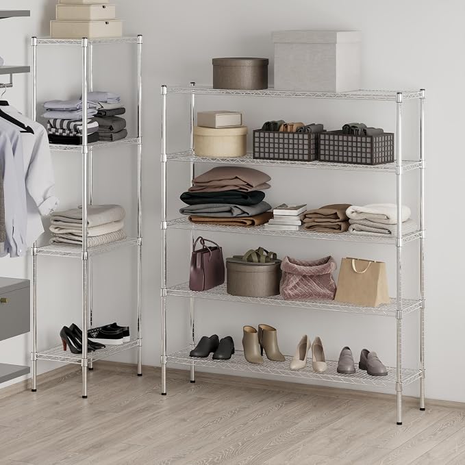 14" Deep x 54" Wide x 64" Height Wire Shelving Kit | 5-Tier | NSF Commercial - Image 7