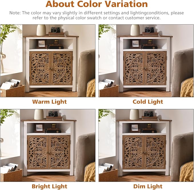 Boho Corner Cabinet, Narrow Organizer - Image 8