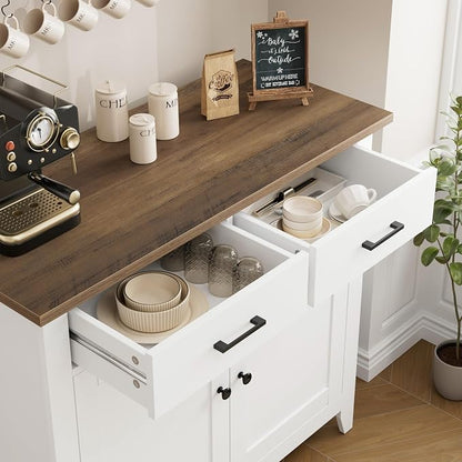HORSTORS Farmhouse Kitchen Storage Cabinet, Small Buffet, Coffee Bar, 35.8"W - Image 6