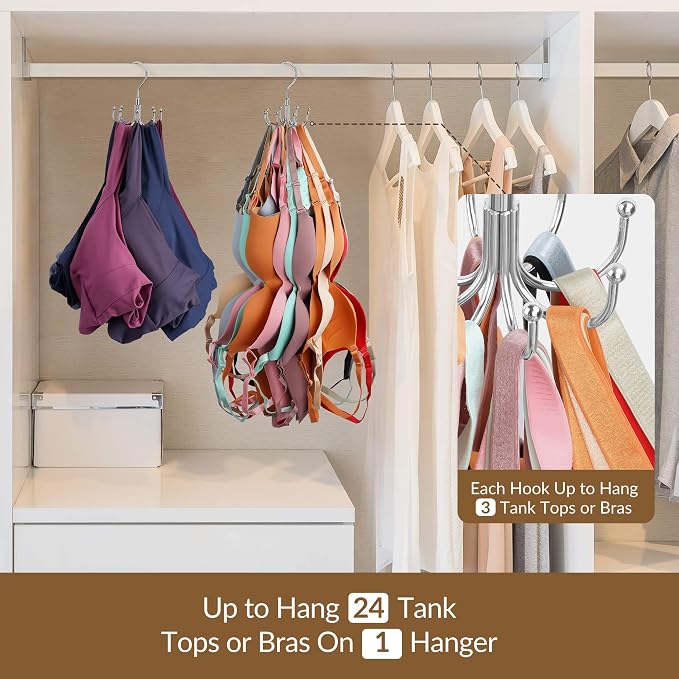 ZEDODIER Tank Top Hanger, Rotatable Bra Organzier - Image 3