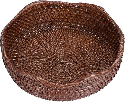 Hipiwe 10" Round Key Tray for Entryway Table Handwoven Wicker Basket Bowl | - Image 9
