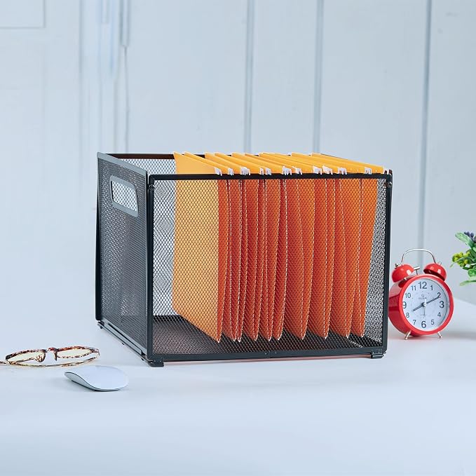 SETTFRFE 2 Pack Letter Size Hanging Folder Organizer, Metal File Box, File Crate - Image 3