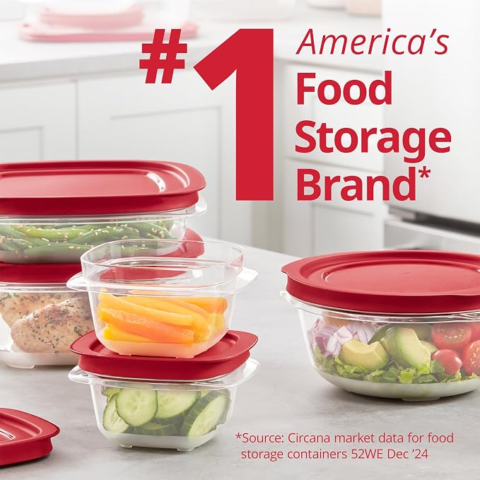 Rubbermaid EasyStore Square and Round Containers, 14-Piece Set, Food Storage - Image 5
