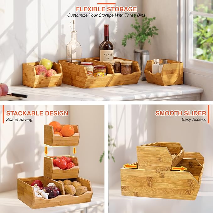 HOMESTEAD Bamboo Pantry Storage Bins - Image 2