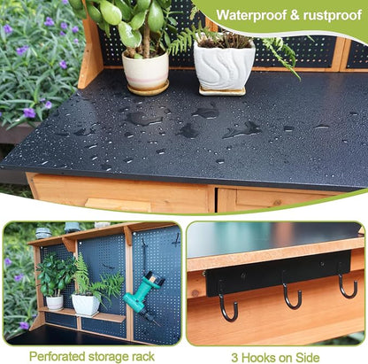 Outdoor Potting Bench, 44 * 20 * 63in | Wooden - Image 5