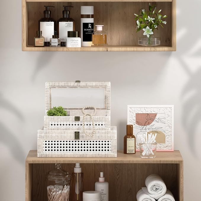 Rattan Decorative Box, Boho Display Boxes - Image 6