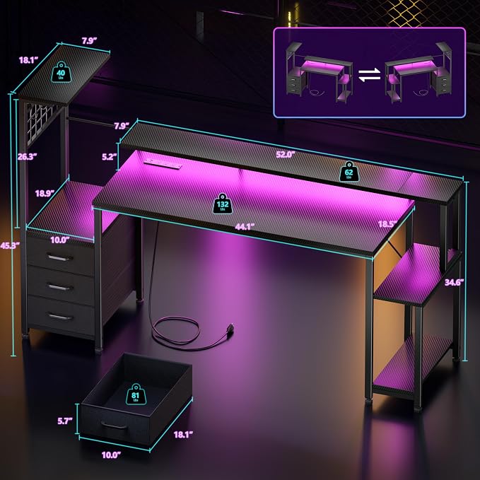 Korfile 63 Inch Gaming Desk - Image 3