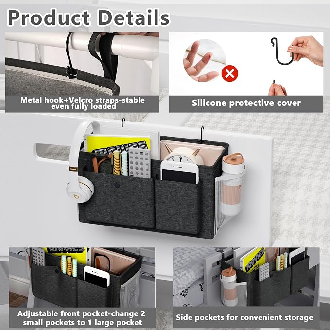 Bedside Caddy Bedside Storage Hanging Organizer - Image 4