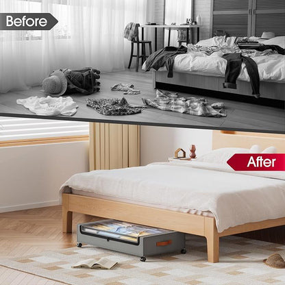 Yecaye Under Bed Storage with Wheels, 2 Pack Under Bed Storage Containers - Image 7